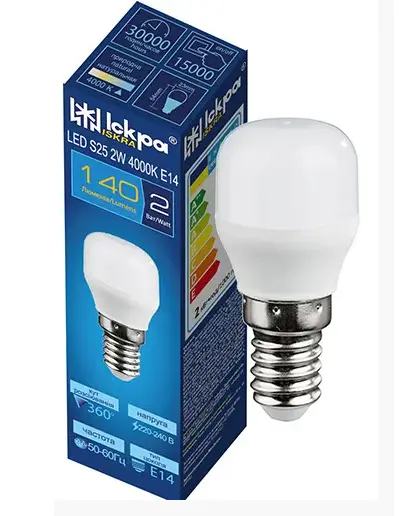 LED лампа S25 Iskra™2W 4000K E14 220V для холодильника - зображення 1