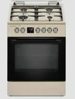 Фото товара Плита газоелектр. FD661234BE 60см. бежева, дисплей, чугунна решітка (GRUNHELM)