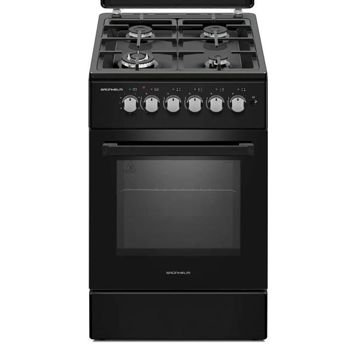 Плита газова Grunhelm G4F56124B чорна - зображення 1