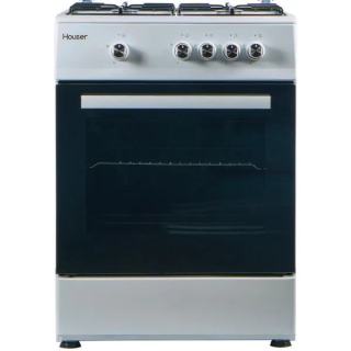 Фото товару Газова плита Houser FSG 6201 W (газ/газ), 60 см, біла, 4 конфорки, газ-контроль, газова духовка