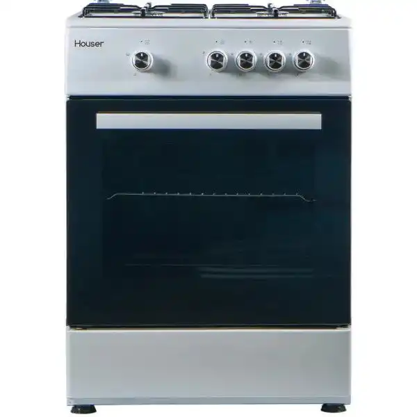 Газова плита Houser FSG 6201 W (газ/газ), 60 см, біла, 4 конфорки, газ-контроль, газова духовка - зображення 5