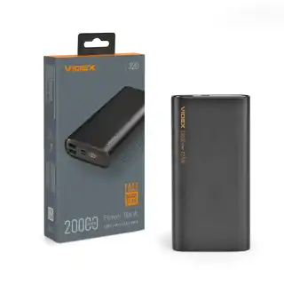 Фото товара Павербанк 20000mAh, Videx VPB-320 22.5W черный, быстрый заряд