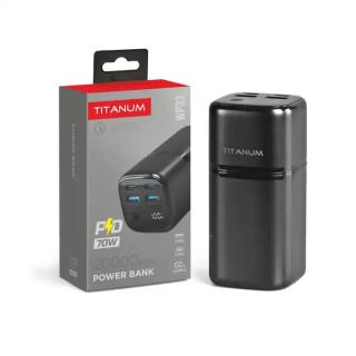 Фото товару Power Bank 20000mAh, TITANUM TPB-VP33, 70 Вт, екран, 2*USB, 2*Type-C, чорний