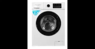 Фото товару Пральна машина Grunhelm GWS-F610D1WB-ST 6 кг, 1000 об/хв, A++, інверторний двигун, дисплей, 85x60x44 см, біла/чорний люк