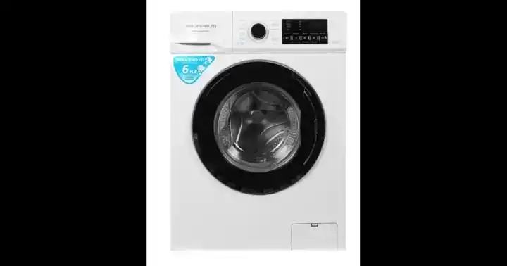 Пральна машина Grunhelm GWS-F610D1WB-ST 6 кг, 1000 об/хв, A++, інверторний двигун, дисплей, 85x60x44 см, біла/чорний люк - зображення 1