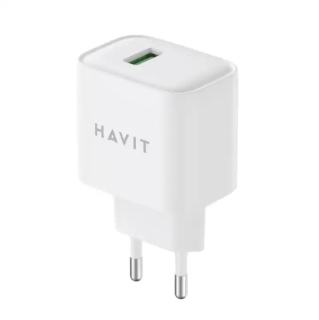 Фото товару Зарядний пристрій Havit HV-UCY001 USB 18W швидкий заряд, білий