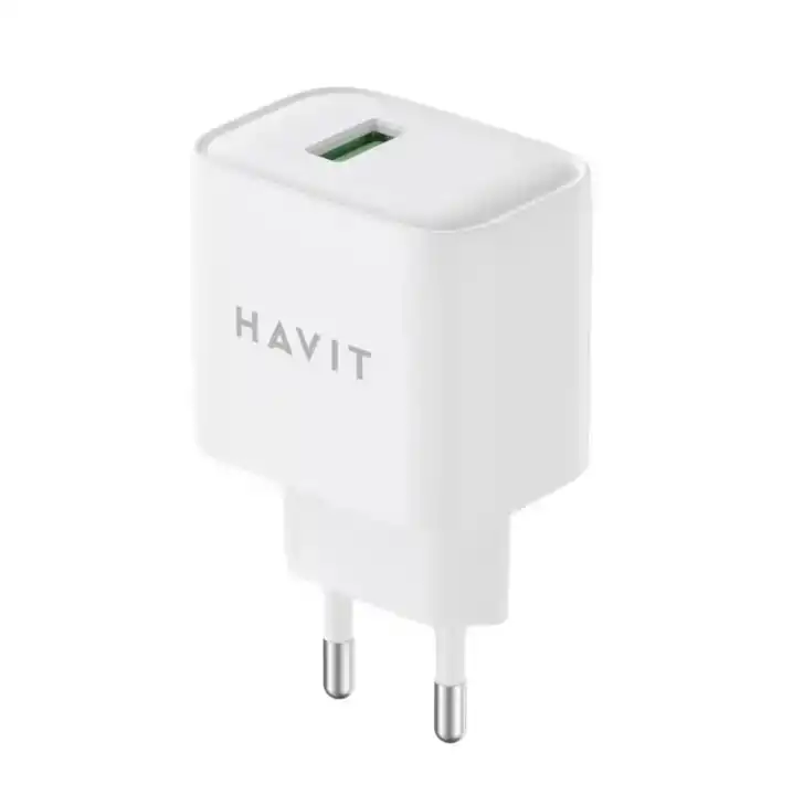 Зарядний пристрій Havit HV-UCY001 USB 18W швидкий заряд, білий - зображення 5