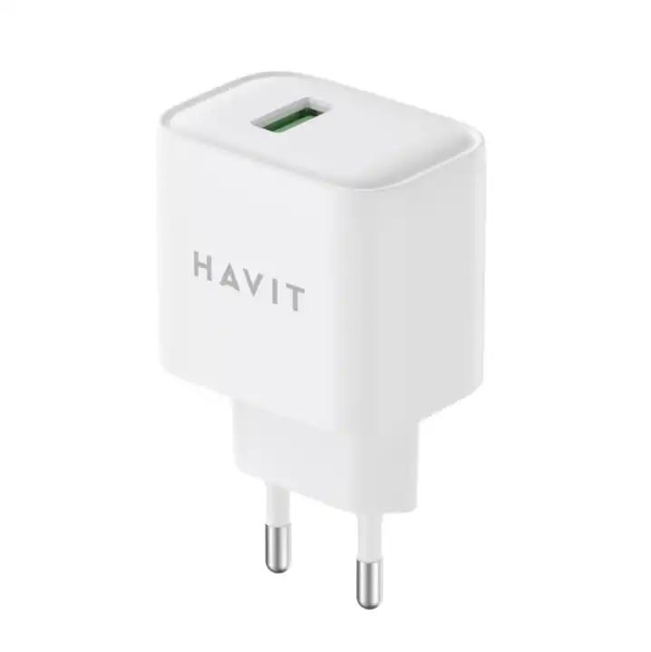 Зарядний пристрій Havit HV-UCY001 USB 18W швидкий заряд, білий - зображення 6