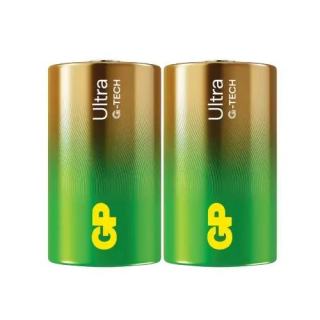 Фото товару Батарейка D LR20, GP Ultra, 1,5 V, лужна, уп. плівка 2/1, аналоги: R20, UM1, 13, 14, 14D