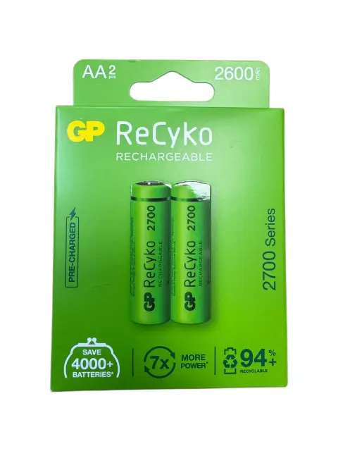 Акумулятор AA R6 GP 2700mAh ReCyko - 2 шт. в картонній упаковці - зображення 5