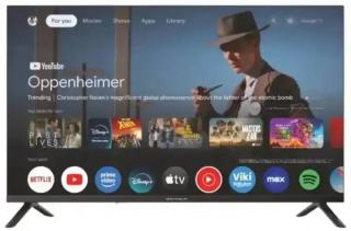 Фото товару Телевізор Grunhelm 32H550 SMART TV, T2, HD, Google TV 5.0, голосове керування, металева безрамка, кольорова коробка