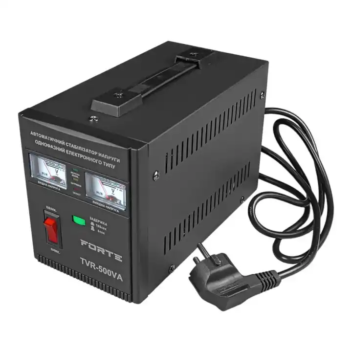 Стабілізатор напруги Forte TVR-500VA,, релейного типу, потужність 500 Bт, точність 8%, вага 2.25 кг - зображення 5