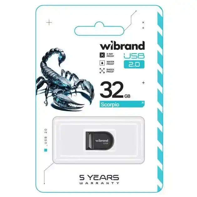 Флешка 32 Гб Wibrand Scorpio USB накопичувач чорний - зображення 5