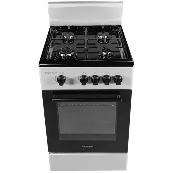 Плита газова Grunhelm G4F6600GB сіра, 4 конфорки, газ контроль, газова духовка темна, розміри: 85в*60ш*59г см - зображення 6